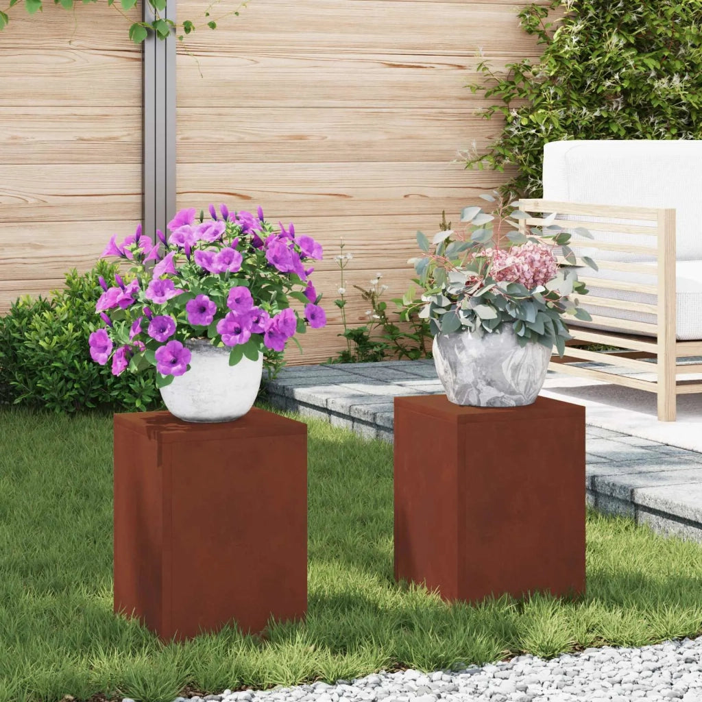 Supporto per piante 2 pcs Ruggine 24 x 24 x 35 cm 865812