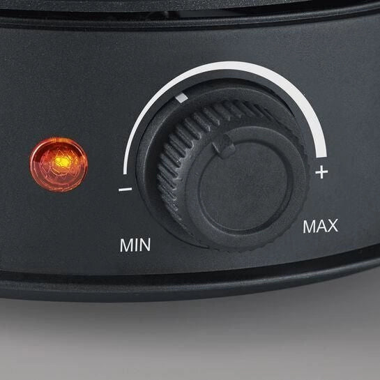 Severin 2470 Set Fonduta Elettrico 1500 W Capacita' 1,4 L 8 Forchette Colorate Paraspruzzi Rimovibile Termostato Regolabile colore Argento Nero