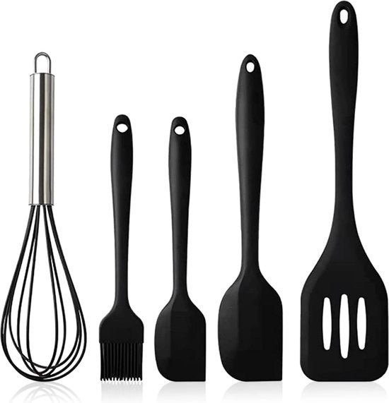 Set anti-aanbakschepen siliconen 5-delig perfezionato per mixer da uova e utensili da cucina