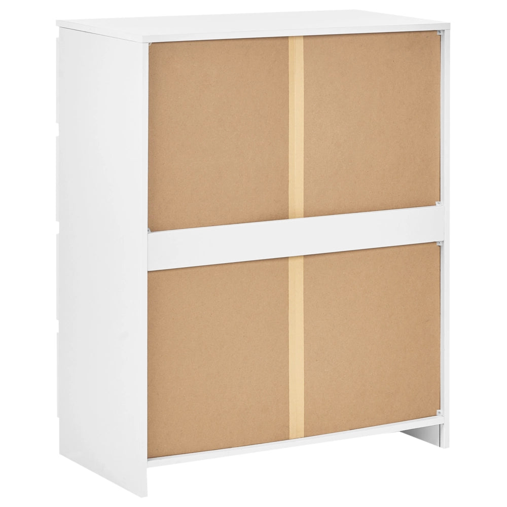 Cassettiera in truciolato bianco 4 cassetti 100 x 80 cm Soggiorno Camera da letto Corridoio Design scandinavo