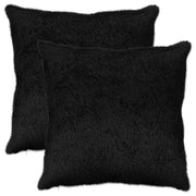 Federa 2 pz HEERLEN Nero 60 x 60 cm Pelliccia di Coniglio Finta 912825