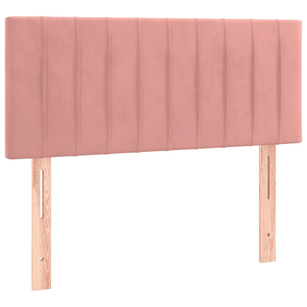 Letto a Molle con Materasso e LED Rosa 120x200 cm in Velluto cod mxl 64538