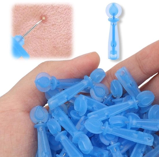 Set di ago per mezzaluna professionale - ago da disegno - ago per acne - uso igienico - 100 pezzi - acciaio inossidabile - ago per acne
