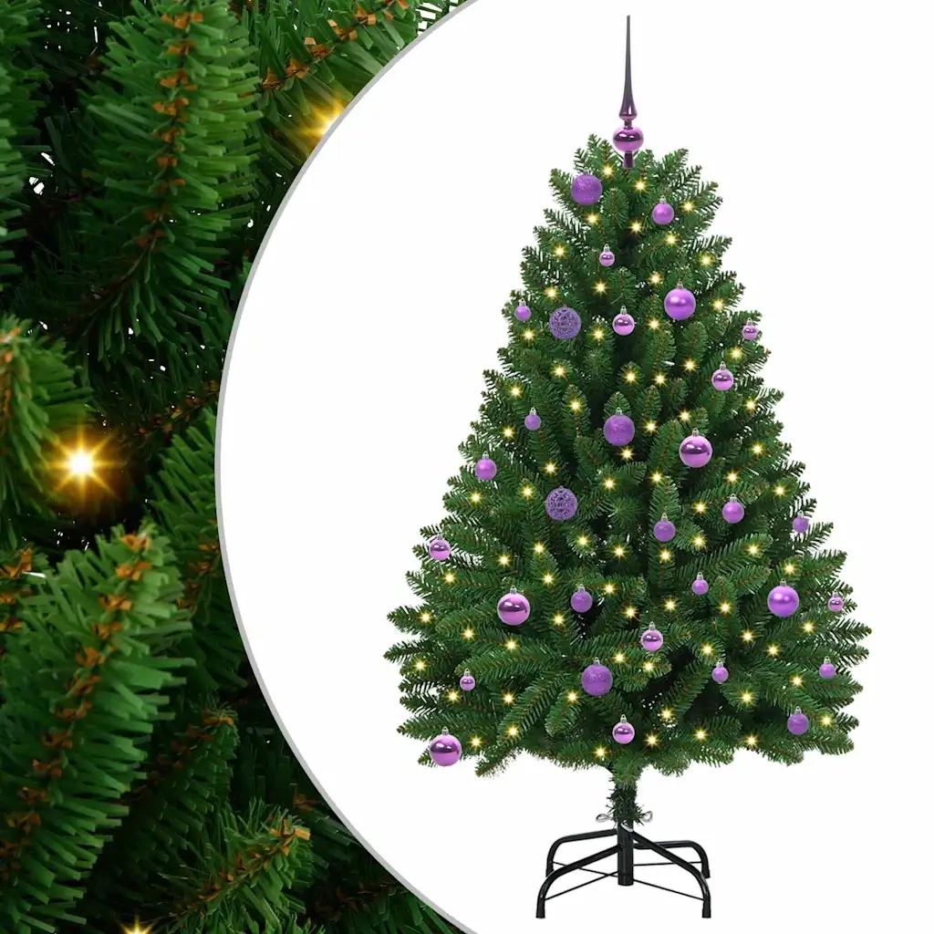Albero di Natale Artificiale-Albero Natalizio Verde 150 cm PVC e Metallo 833630