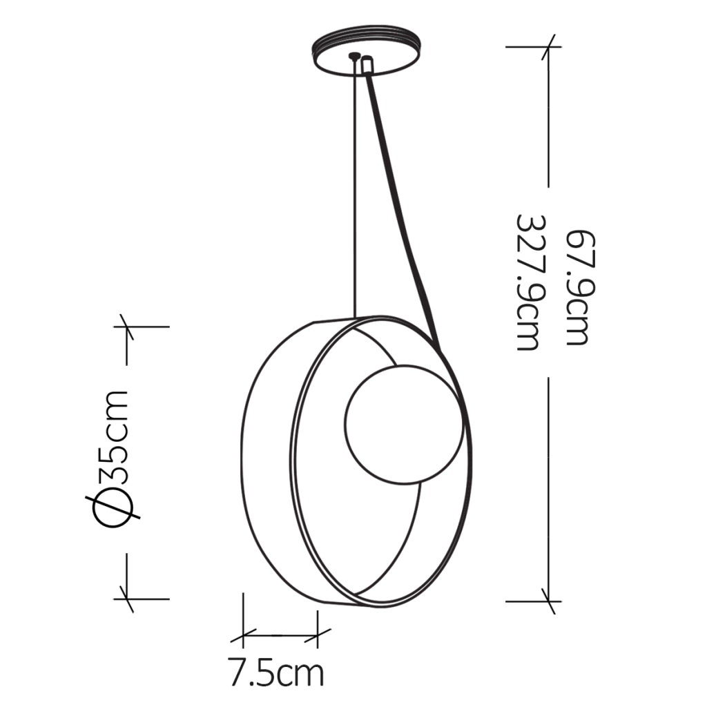 Lampada a sospensione Sfera Quintiesse teak E27 vetro opale