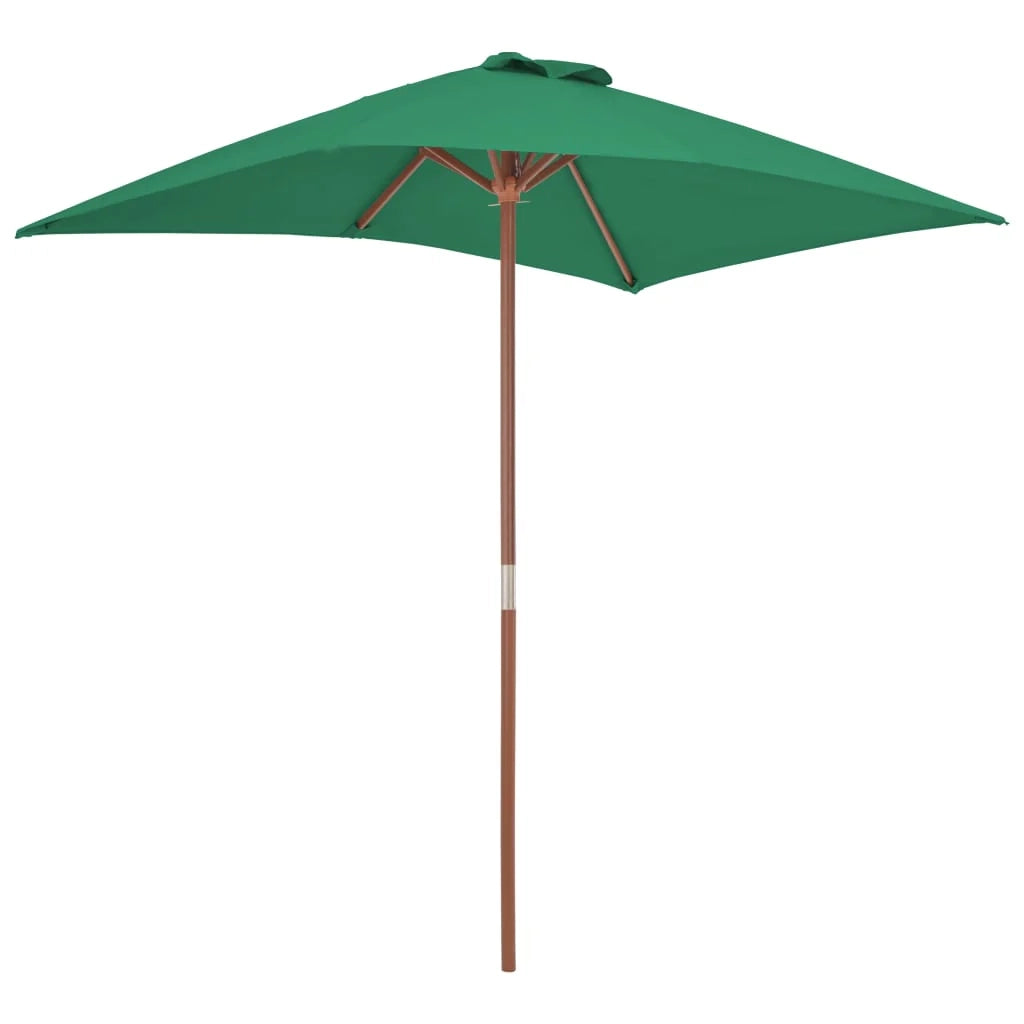 Ombrellone con palo in legno 150 x 200 cm verde 02_0008113