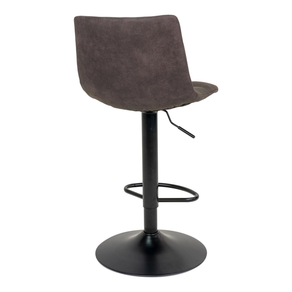 Set 2 sgabelli da bar Middelfart in microfibra grigio scuro con base nera