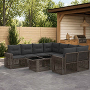 Set Divano da Giardino 9 pz Grigio e Grigio Scuro polyrattan 3436763