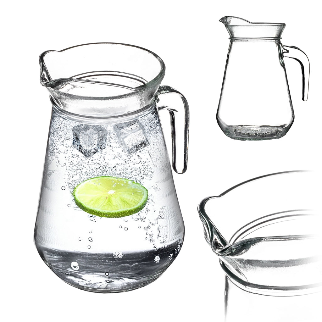 Caraffa in vetro KADAX per acqua, succhi di frutta, bevande, composte, limonata, 1,3 litri