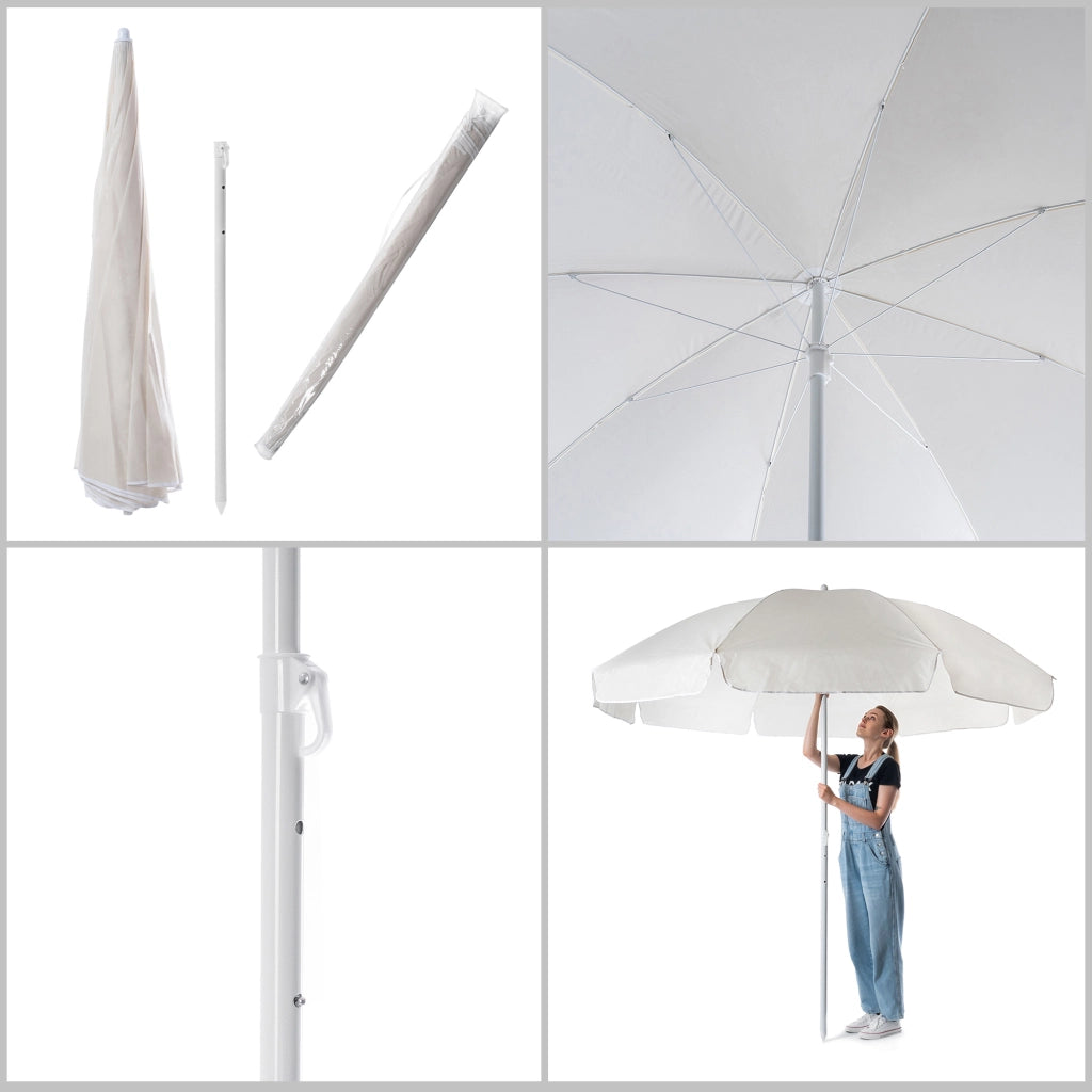 Ombrellone da giardino KADAX per balcone e terrazzo, 220 cm, grande, pieghevole, ideale per la spiaggia, con copertura.