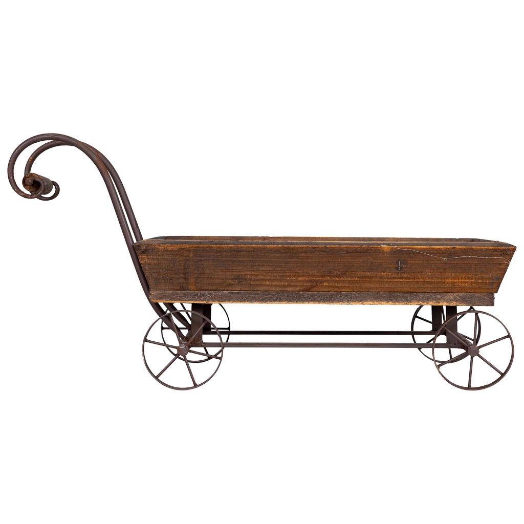 Carrello espositivo in legno e metallo 65x35,5x31,5h cm