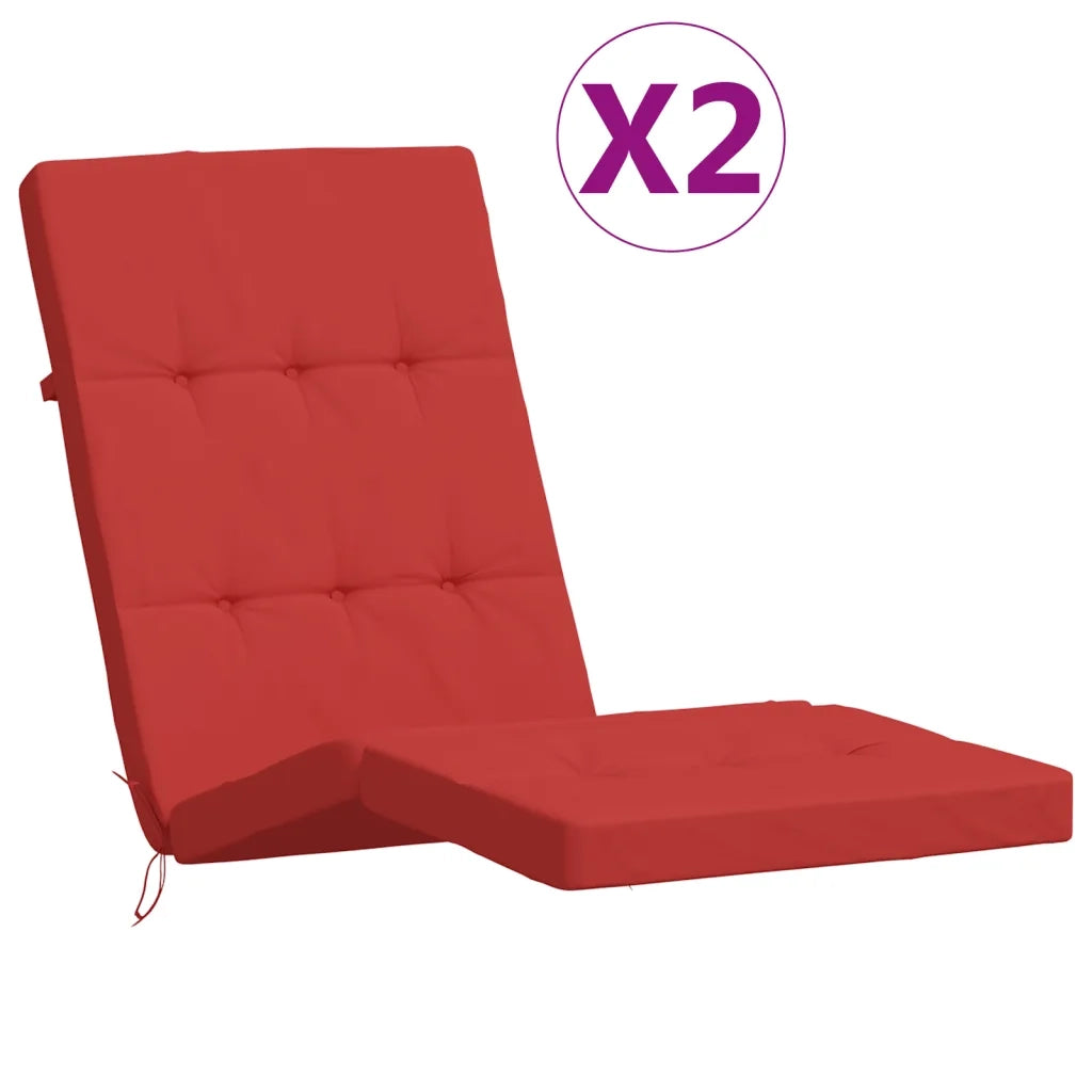 Cuscini per Sedia a Sdraio 2 pz Rosso in Tessuto Oxford 361990