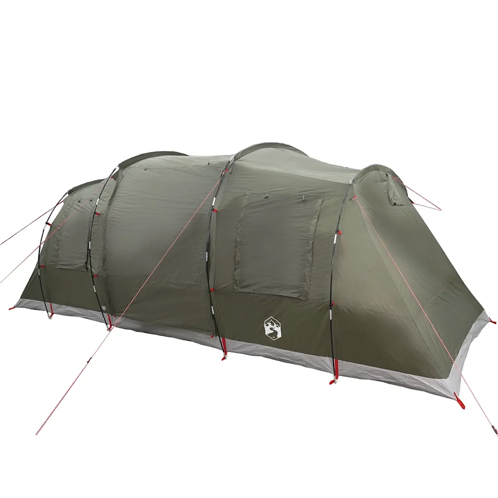 vidaXL Tenda Familiare a Tunnel per 6 Persone Verde Oliva Impermeabile