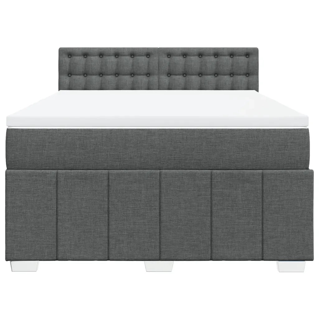 Giroletto a Molle con Materasso Grigio Scuro 160x200 cm Tessuto
