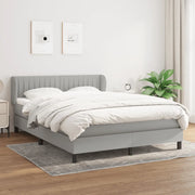 Giroletto a Molle con Materasso Grigio Chiaro 140x200cm Tessuto 3126405