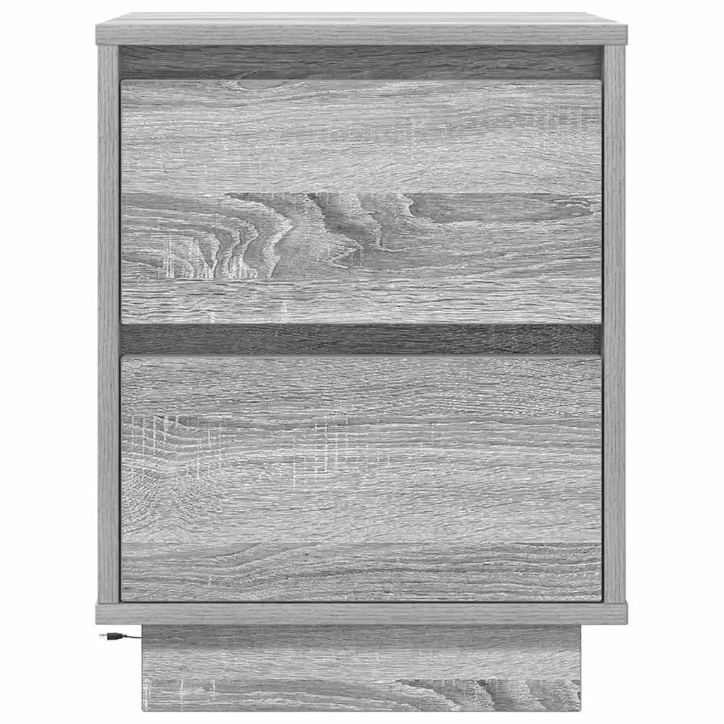 Comodini con Luci a LED 2 pz-Set di 2 Tavolino da notte Grigio Sonoma 38x34x50 cm 871603