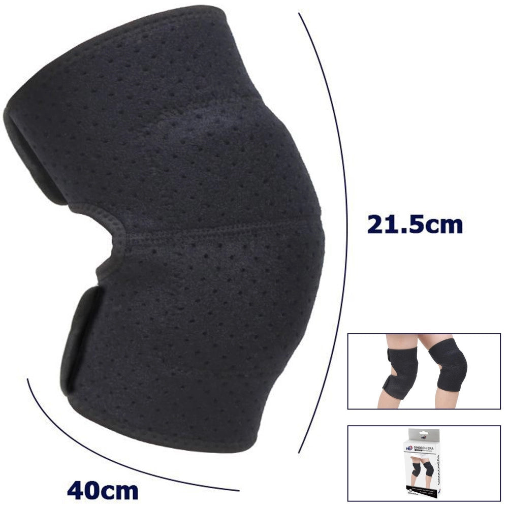 Trade Shop - Coppia Ginocchiere Fascia Tutore Anallergica Lavabile Per Bambini Colore Nero M -