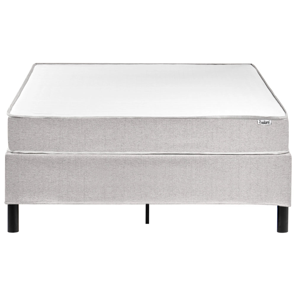Letto matrimoniale con rete in tessuto 120 x 200 cm con materasso a molle insacchettate senza testiera camera da letto grigio chiaro