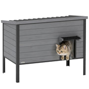 Casetta per Gatti Esterno ¨C zephmum ¨C 85x55x70 cm Grigio Chiaro