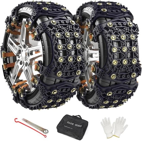 Sneeuwcatene universali 165-265 mm R15-R19 - 6 pezzi | Auto Extrem Easy Grip | Automatico | SUV invernale Veicolo | Non Rimosso | Catena di neve 205 55
