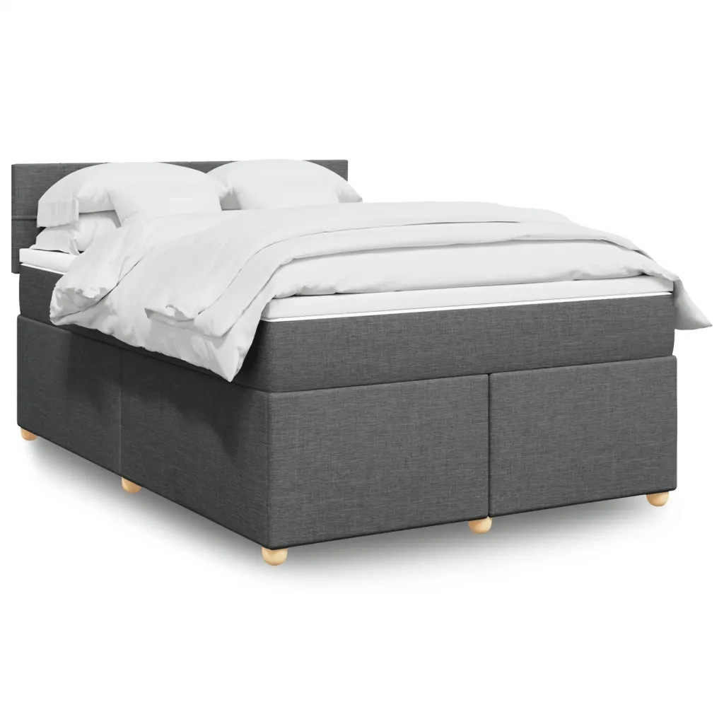 Giroletto a Molle con Materasso Grigio Scuro 140x200cm Tessuto 3289004
