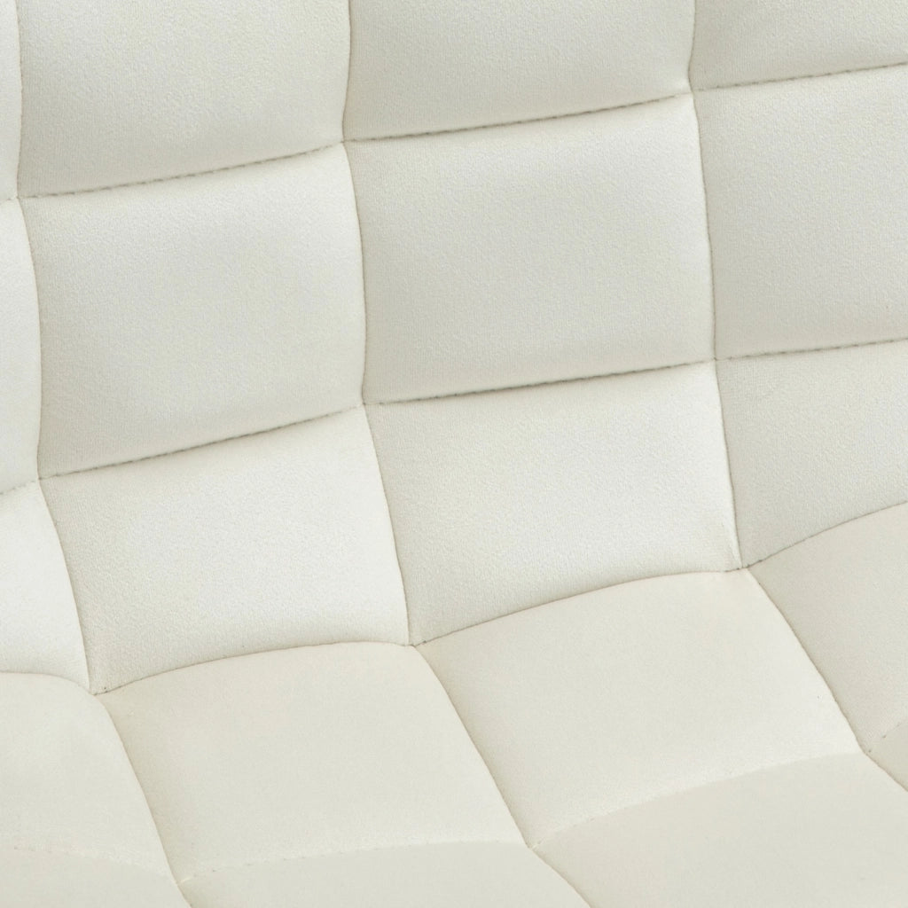 EasyComfort Set 2 Sgabelli da Bar con Schienale e Poggiapiedi in Stile Nordico in Metallo e Velluto, color Crema, 45x47x84 cm