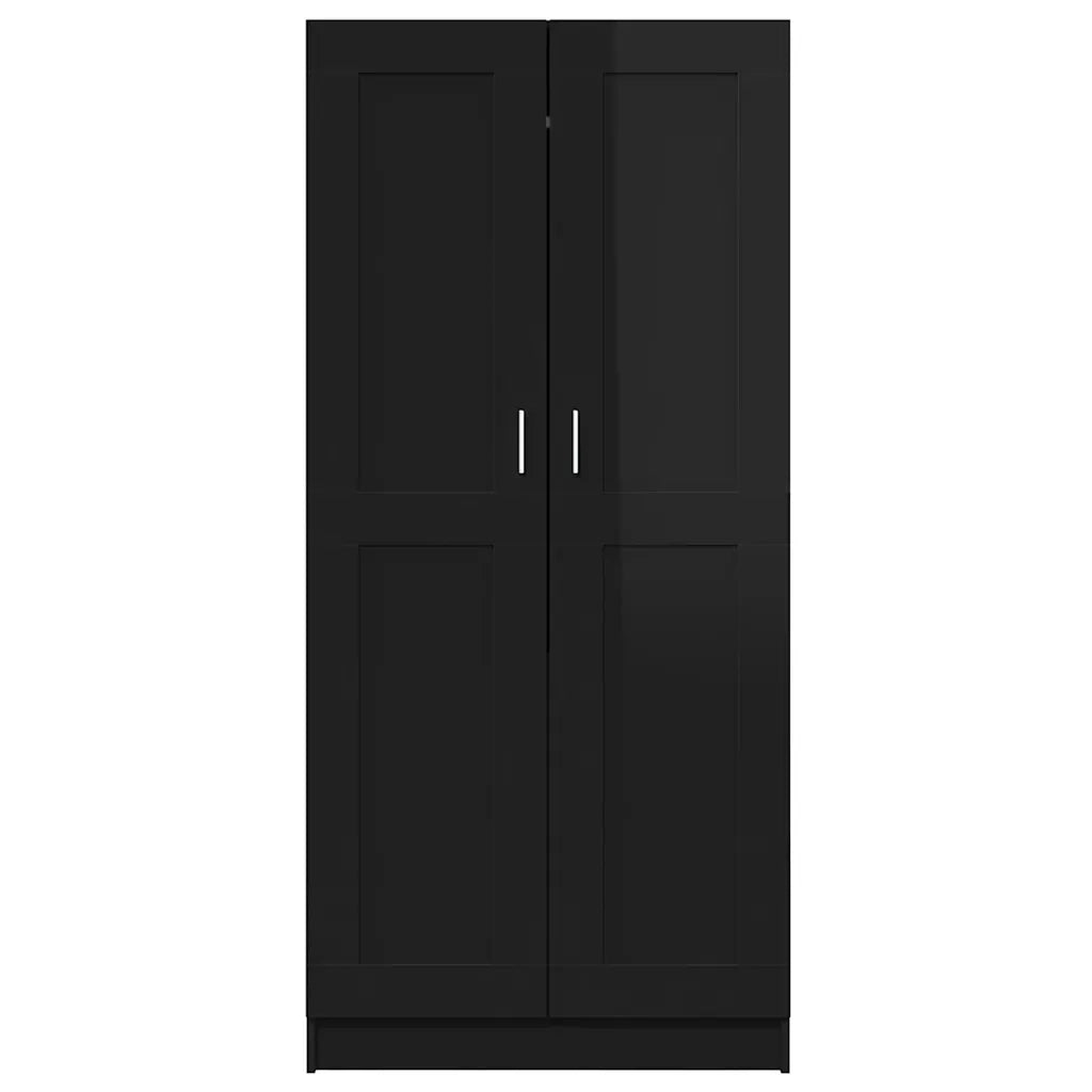 Armadio Nero Lucido 82,5x51,5x180 cm in Legno Multistrato 803441