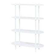 Scaffale dal design senza tempo per soggiorno/camera da letto mobile contenitore indipendente diametro 4 ripiani bianco 03_0011163