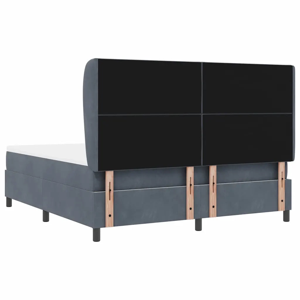 Letto a molle con materasso Grigio scuro 200 x 180 cm Velluto 3340995