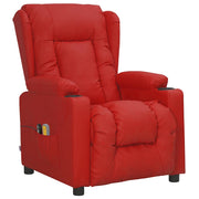 Divano Sedia-Poltrona Massaggio Elettrica Rosso Vino Similpelle 210330