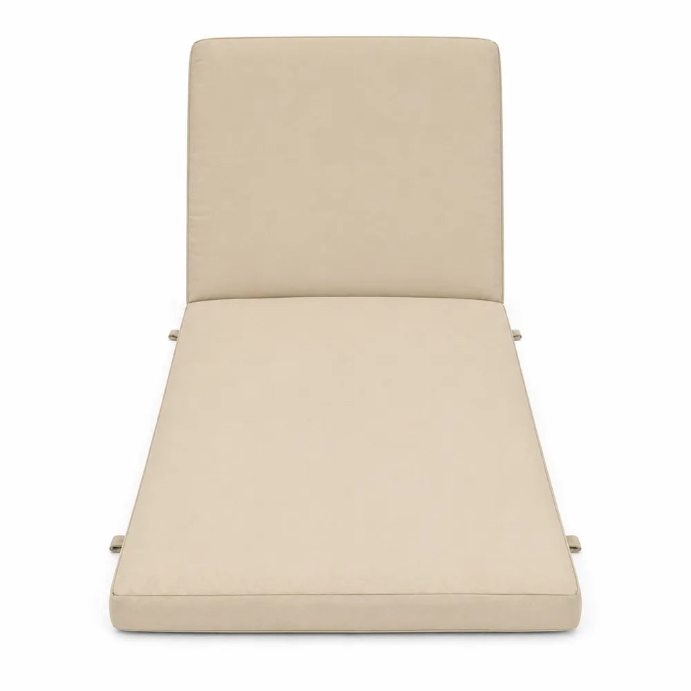 Cuscino per lettino da esterno 192x61 cm con schienale reclinabile e velcro in poliestere – Beige