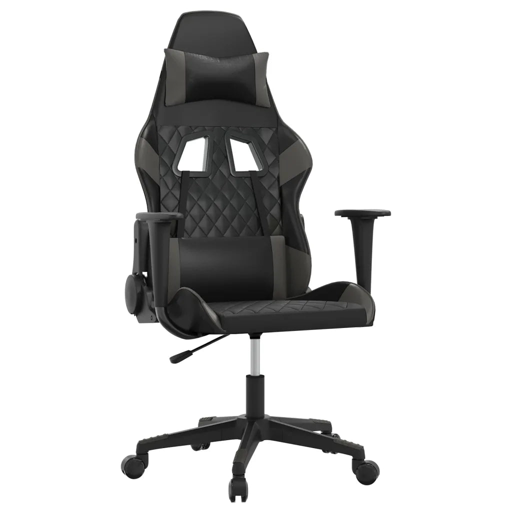 Sedia da Gaming Massaggiante Nero e Grigio in Similpelle 345515