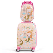 Set di 2 valigie per bambini 45 x 30 x 15 cm con ruote a 360° colore moderno e brillante ABS rosa 20_0021007