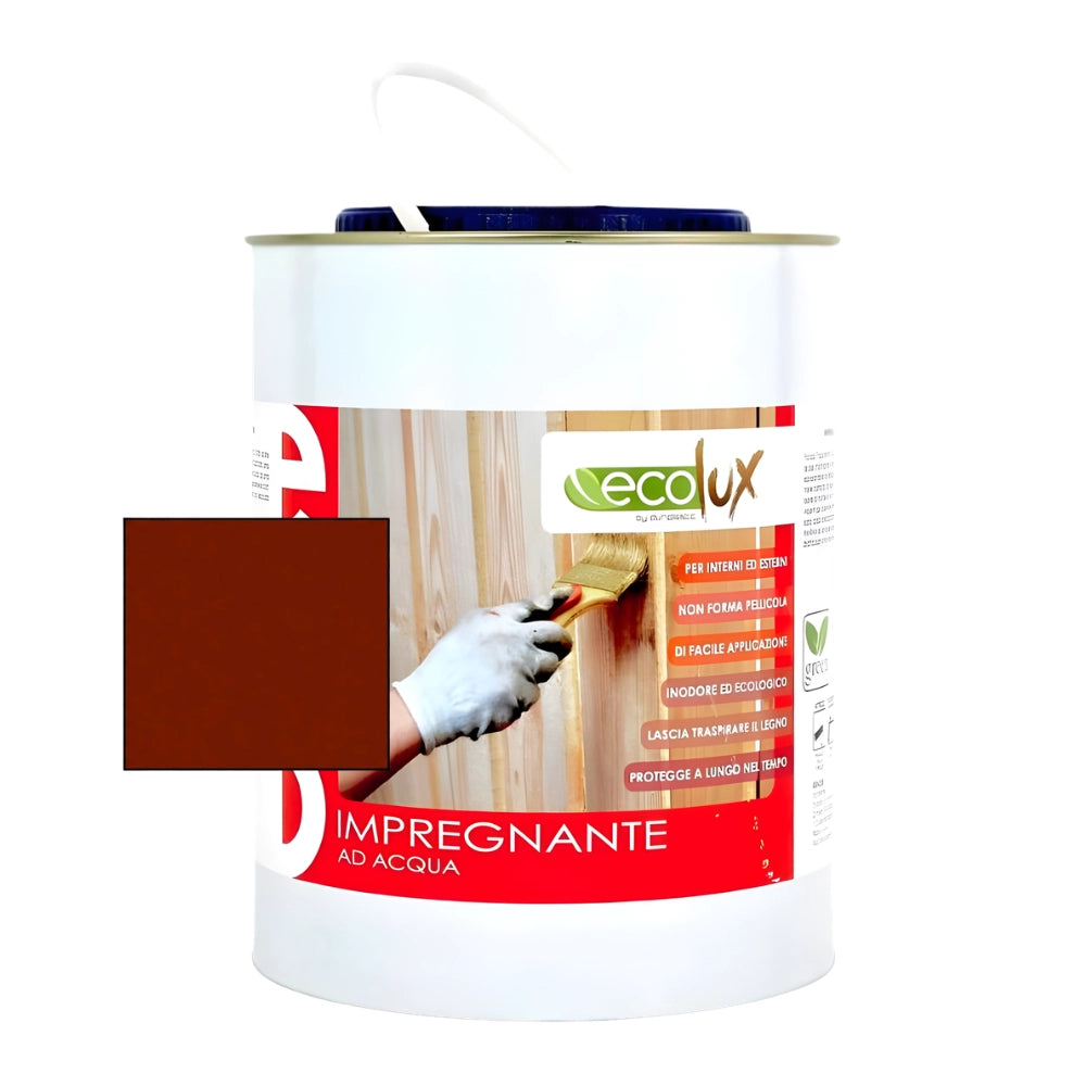 Impregnante soluzione acrilica fondo protettivo legno colore mogano ecolux *** formato 2.5 lt, confezione 1