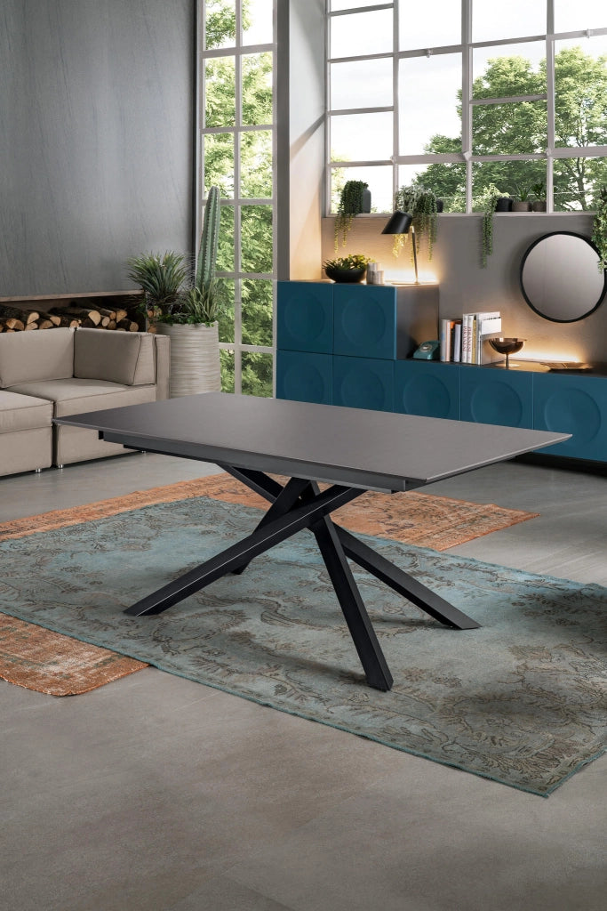 Xavier - Tavolo Allungabile (170/270 x 90 cm) in HPL su MDF Grigio Scuro