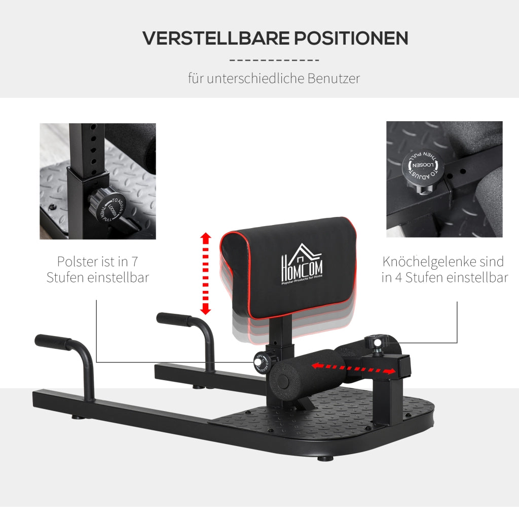 Sissy Squat Trainer 3 in 1 ¨C Zephmum ¨C Regolabile, Acciaio, Nero, 50x97x(44.5-56.5) cm