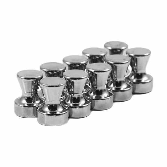 10 pezzi di magneti forti a forma di sfera in acciaio N42 neodimio magnetici extra forti 

Dimensioni Ø 12x16mm 

Magnetici forti e piccoli per bacheche magnetiche, lavagne bianche, frigoriferi, spille magnetiche, spille magnetiche