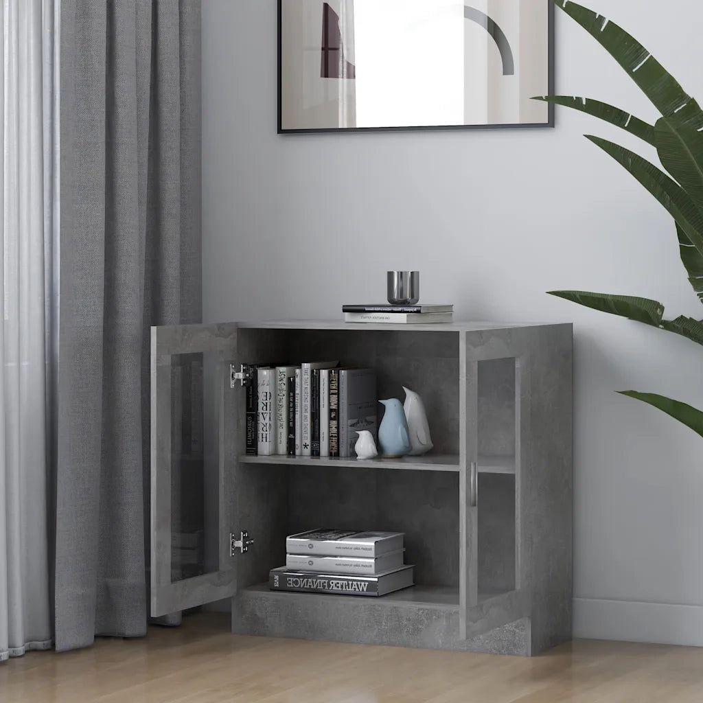 Armadietto Vetrina Grigio Cemento 82,5x30,5x80 cm Multistrato CFW6093427