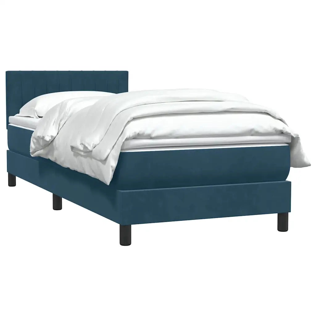 Giroletto a Molle con Materasso Blu Scuro 80x210 cm Velluto 3316381