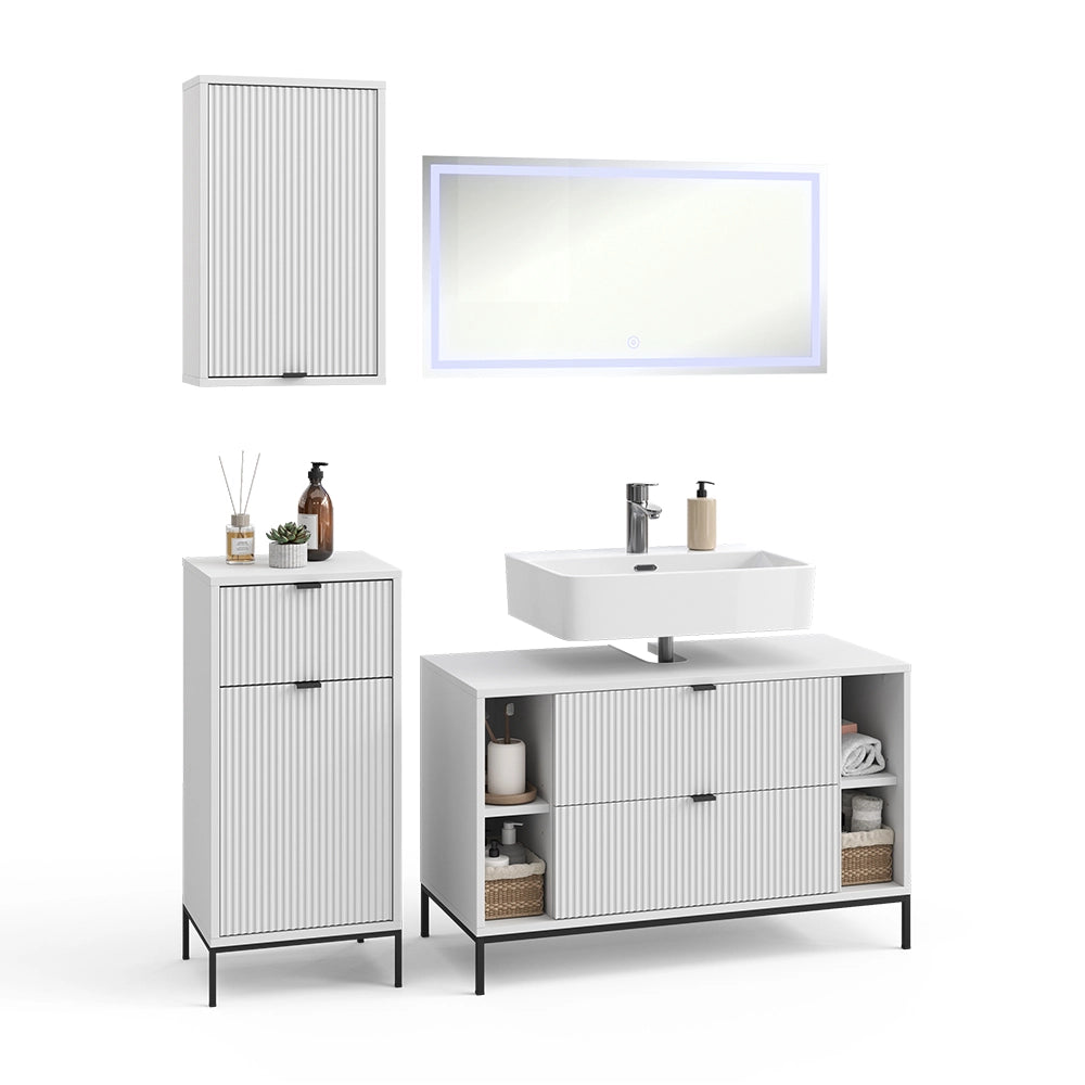 Vicco Set di mobili da bagno Bianco 4 parti