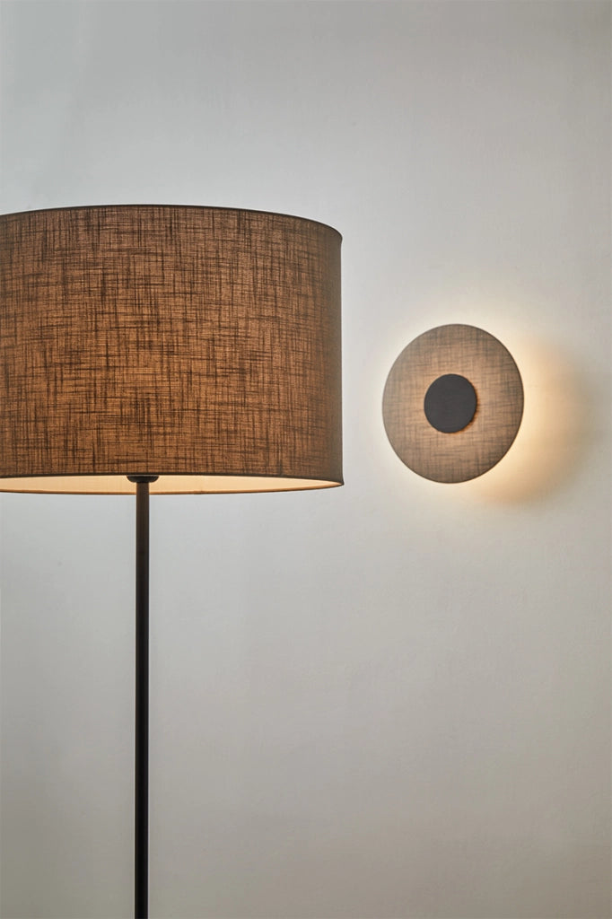 Solaris Applique da Parete Bianca con Paralume Grigio 12W 3000K CRI90 IP20 - Rossini Group, Illuminazione LED di Design per Interni