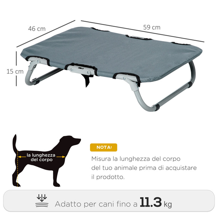 Brandina per Cani e Gatti Pieghevole 59x46x15 cm in Tessuto Grigio
