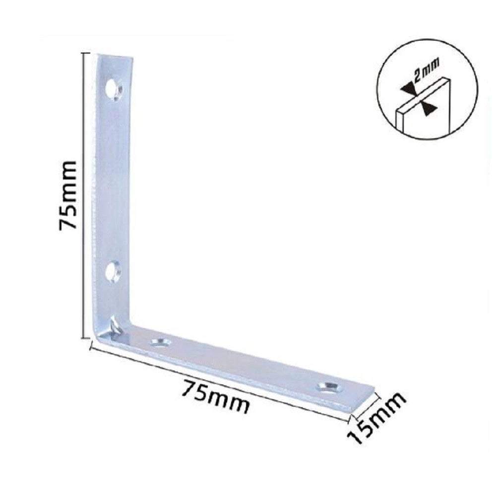 Trade Shop - Set 4pz Lastrine Ad Angolo Lastrina Angolare 75x75x15x2 Mm Con Viti Mobili 57115 -