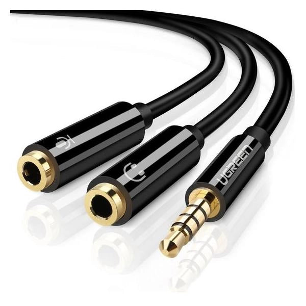 UGREEN Cavo Audio 3.5mm maschio a 2 femmina- case ABS(Black)