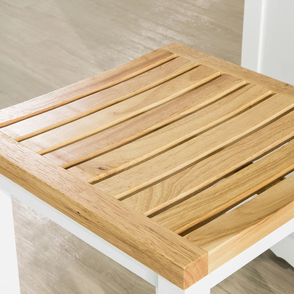 Set 2 SgabellI per Cucina Moderno SgabellI Legno massello Bianco Altezza 61 cm, Max Portata 100 kg Bianco FST29-WNX2