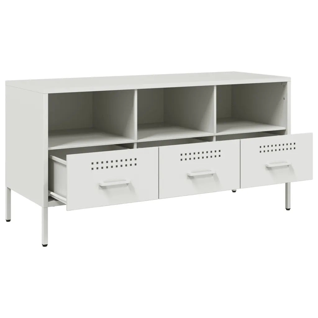 Mobile TV Bianco 100,5x39x50,5 cm in Acciaio 843041