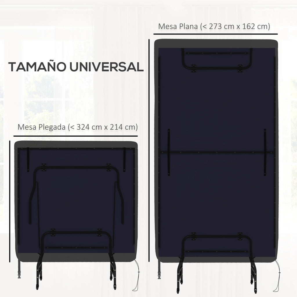 Tappeto per tavolo da ping pong ¨C zephmum ¨C 275x153x5 cm nero impermeabile