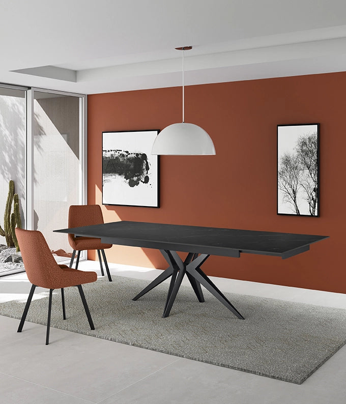 Match 2 - Tavolo allungabile (160/240 x 90 cm) in Ceramica Nera