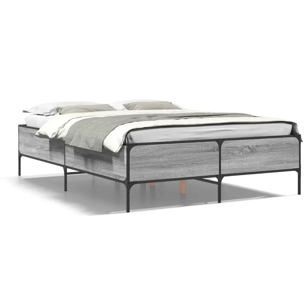 Giroletto Grigio Sonoma 150x200 cm in Legno Multistrato Metallo 3279795
