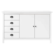 Credenza-Buffet-Armadio da cucina Hill Bianca 130x40x80 cm in Legno Massello di Pino